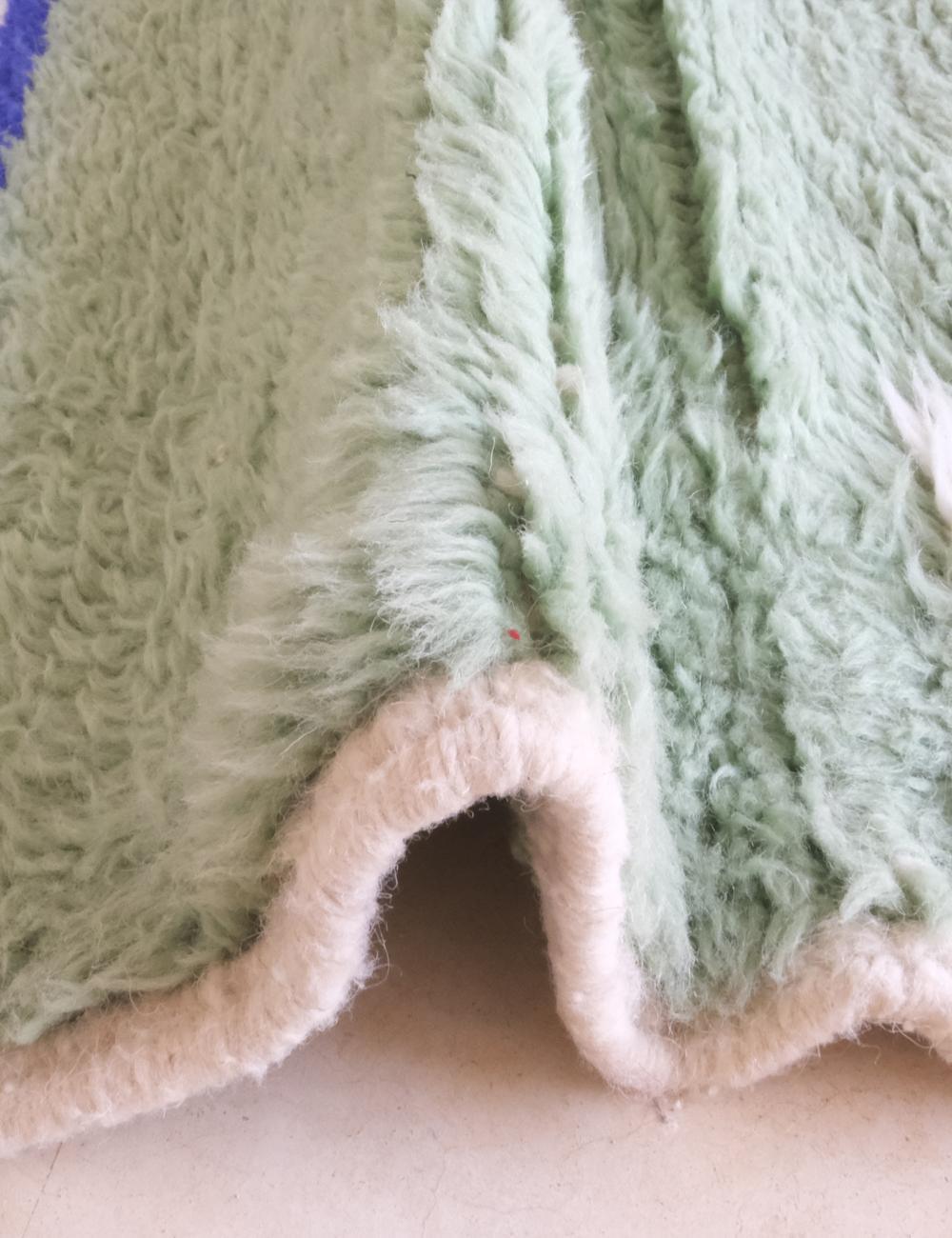 Moroccan Green Wool Rug 9.4 x 8 Ft / 287 x 246 cm - Surcoma