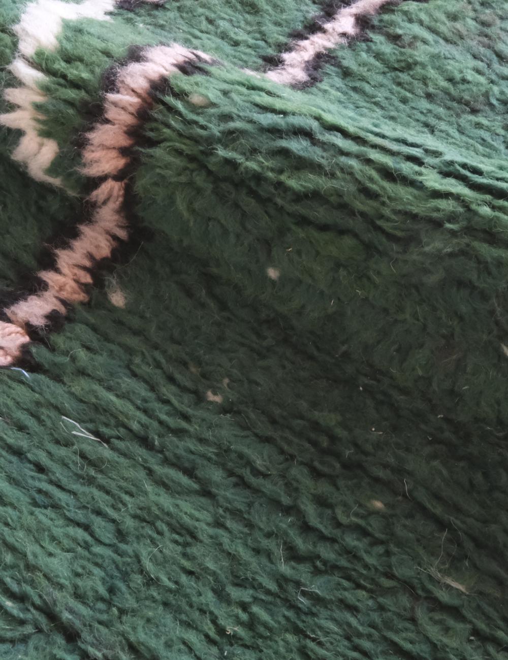 Moroccan Green Wool Rug 9.2 x 7.7 ft / 279 x 237 cm - Surcoma
