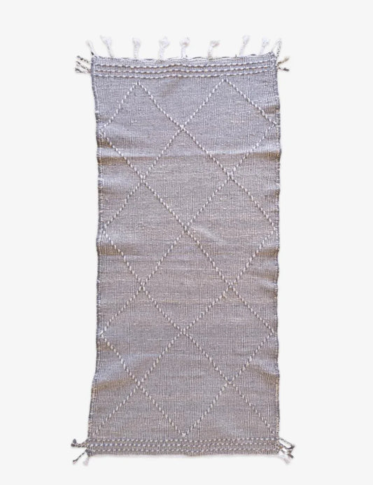 Small Moroccan Kilim Wool Rug 6.9 x 2.85 ft / 210 x 87 cm - Surcoma