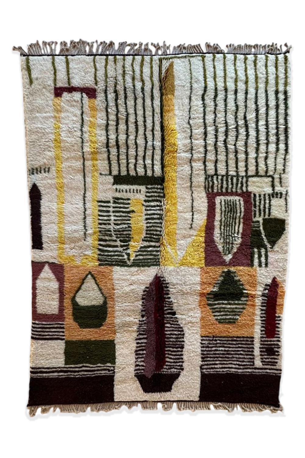 Moroccan Modern Beni MRirt Rug 9.6 x 7 ft / 292 x 216 cm - Surcoma