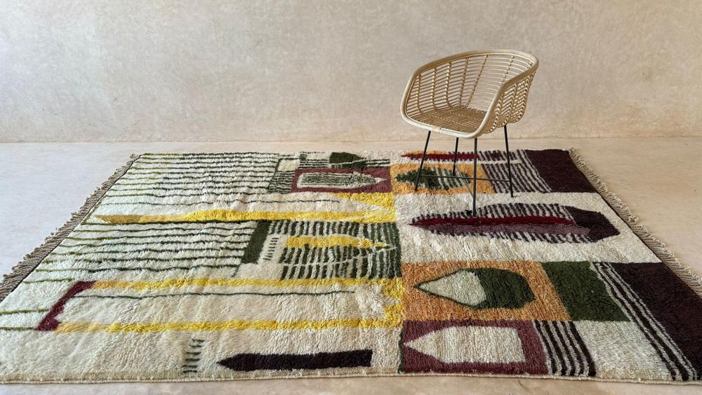Moroccan Modern Beni MRirt Rug 9.6 x 7 ft / 292 x 216 cm - Surcoma