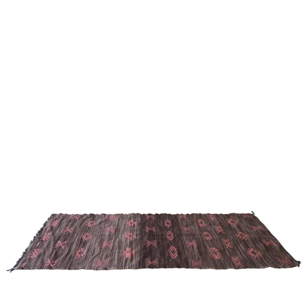 Moroccan Modern Brown kilim runner rug 9.3 x 3.1 ft / 284 x 96 cm - Surcoma