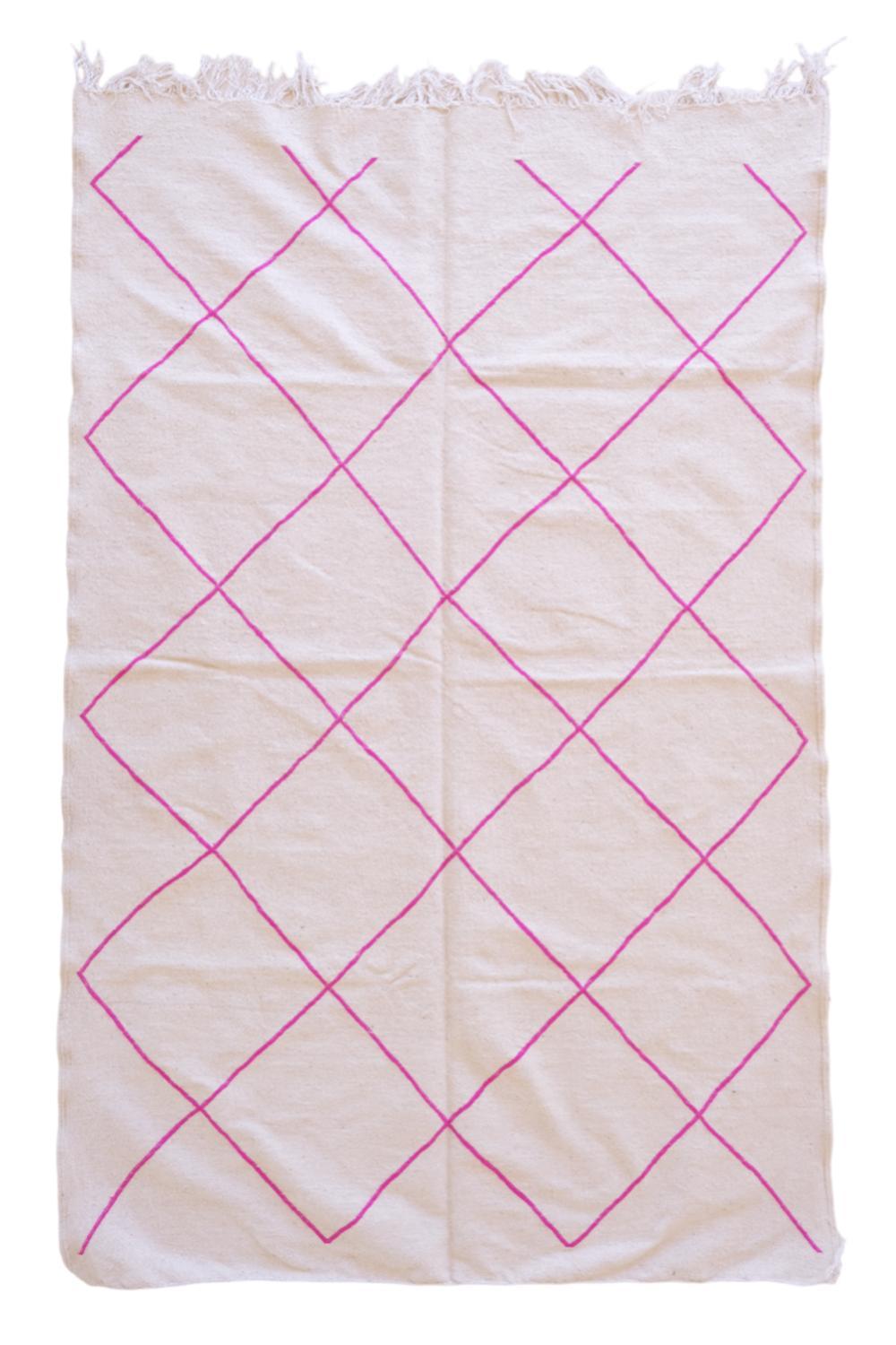 Moroccan Modern Kilim Beni Ourain Rug 7.7 x 4.9 ft / 236 x 152 cm - Surcoma