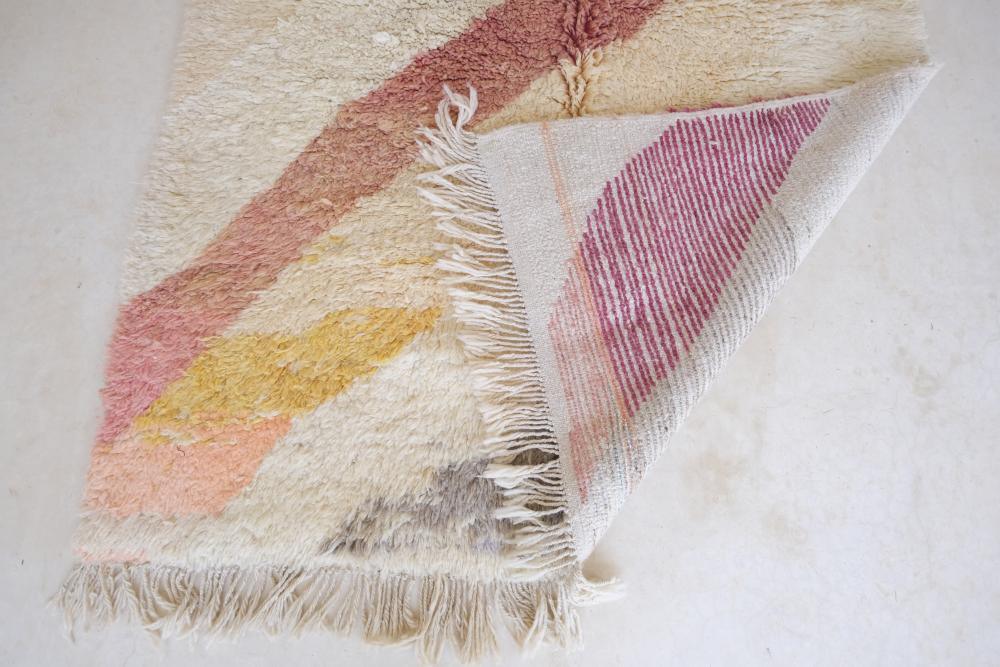 Pastel Moroccan Modern Neutral Wool Rug 8.5 x 5.1 ft / 259 x 157 cm - Surcoma