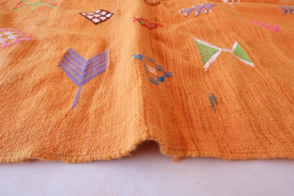 Moroccan Modern Orange kilim rug 7.9 x 4.7 ft / 241 x 145 cm - Surcoma