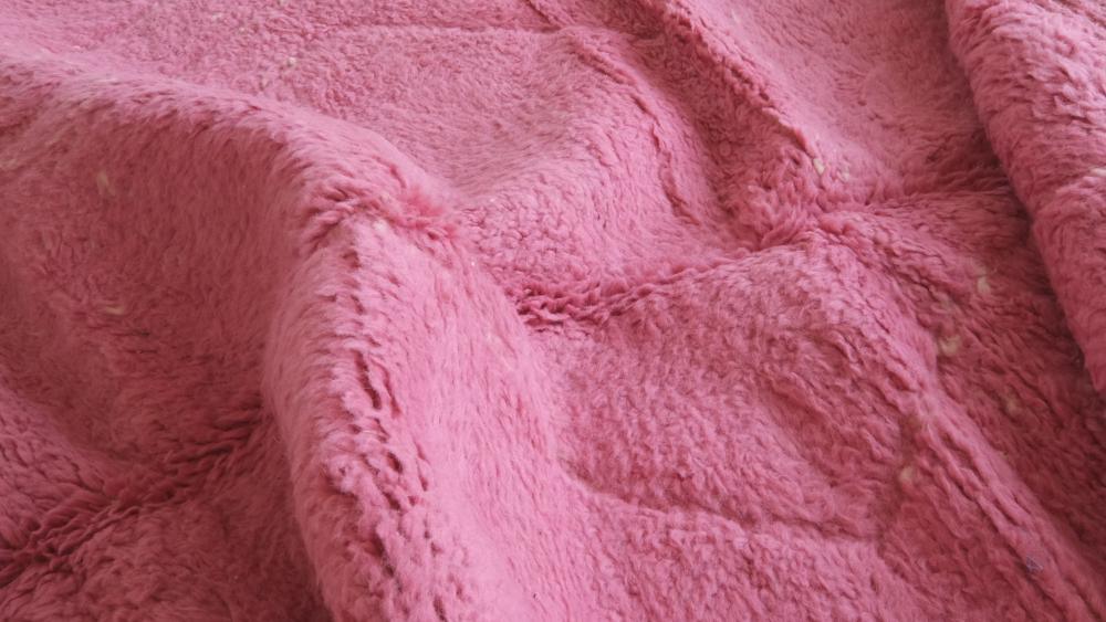Moroccan Modern Pink Wool Rug 9.7 x 6.6 ft / 296 x 204 cm - Surcoma