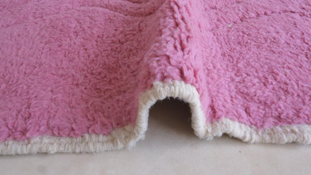 Moroccan Modern Pink Wool Rug 9.7 x 6.6 ft / 296 x 204 cm - Surcoma