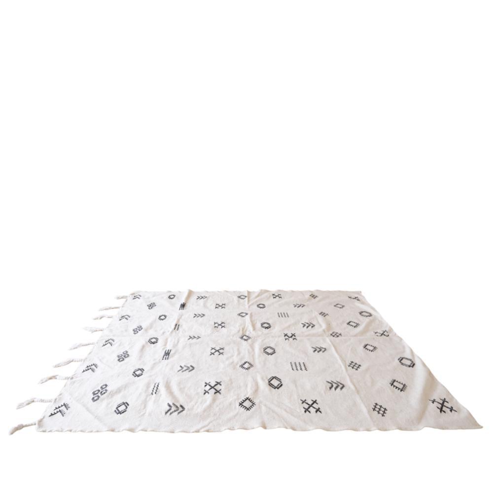 Moroccan Modern White Kilim Rug 9.6 x 6.5 ft / 294 x 199 cm - Surcoma