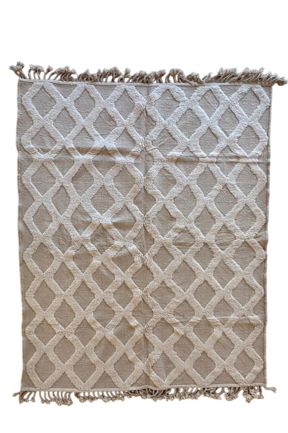 Moroccan Modern Beige Rug 9.6 x 7.4 ft / 294 x 227 cm - Surcoma