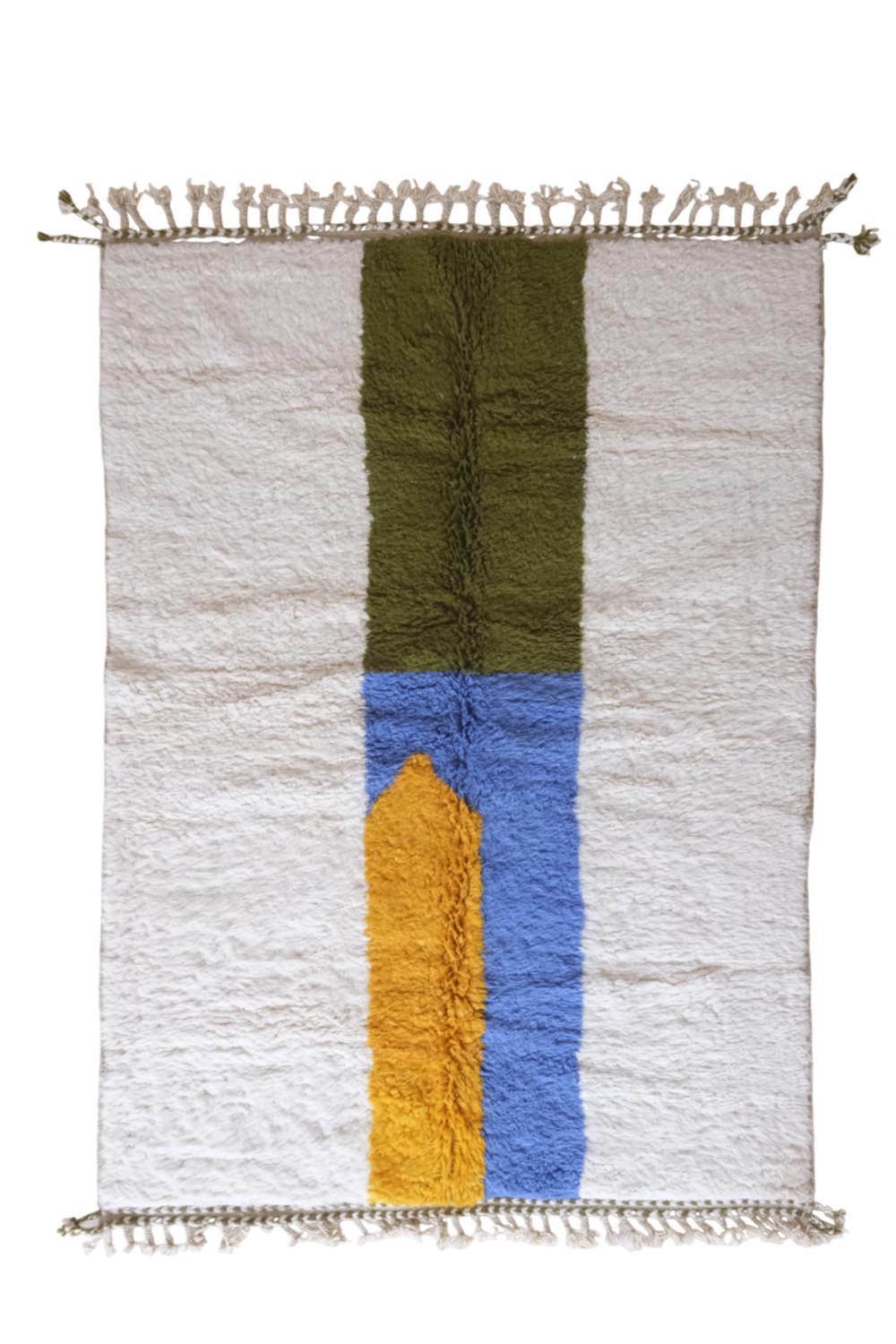 2020s Moroccan Modern Wool Rug 8 x 5.7 ft / 245 x 176 cm - Surcoma