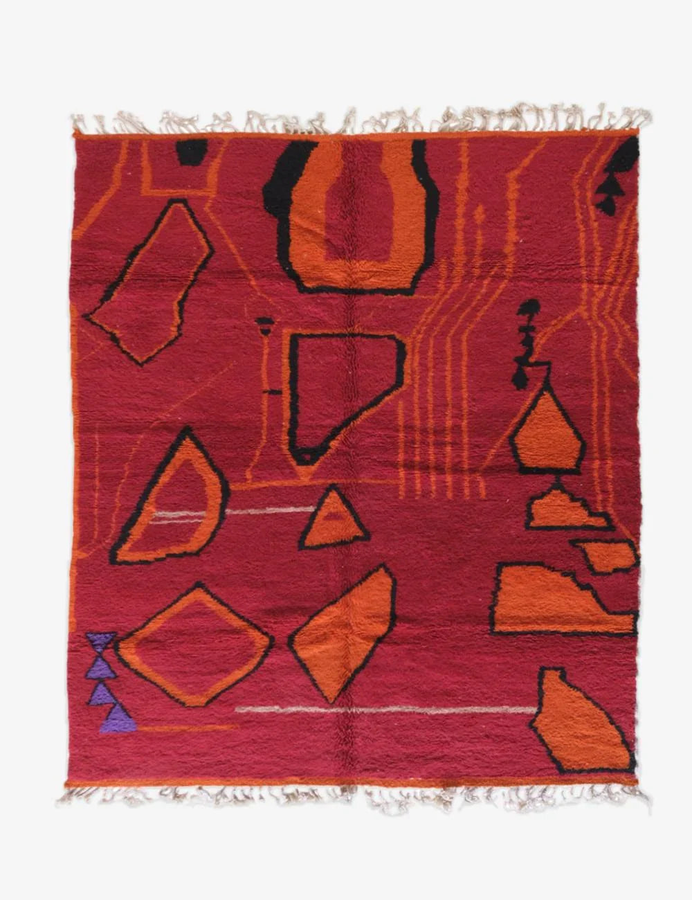 Red Moroccan Modern Wool Rug 9.8 x 8.3 ft / 298 x 254 cm - Surcoma