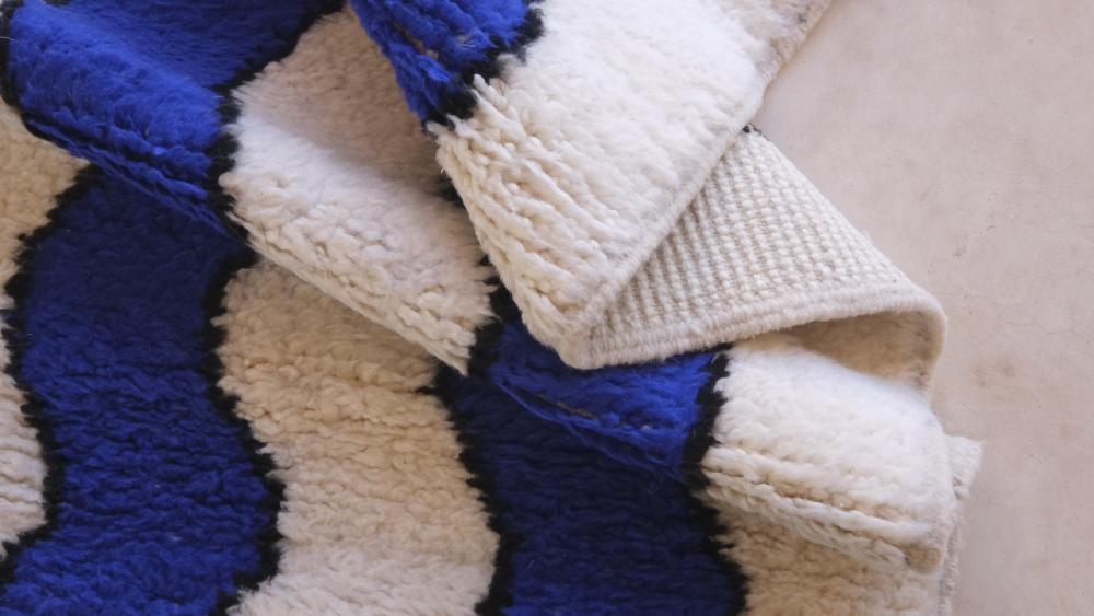 Blue Moroccan Modern Rug 9.6 x 6.5 ft / 293 x 200 cm - Surcoma