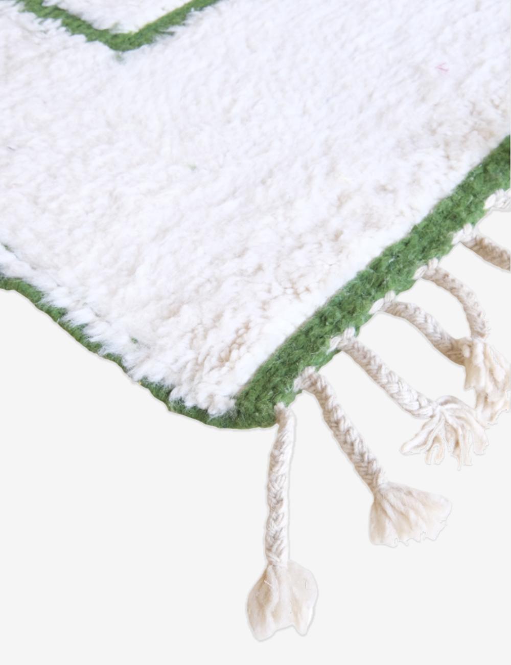 Moroccan Green Geometry Wool Rug - Forma 55