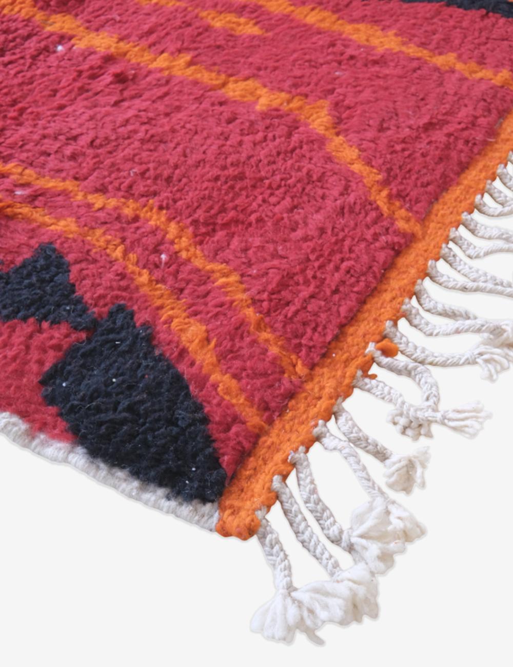 Red Moroccan Modern Wool Rug 9.8 x 8.3 ft / 298 x 254 cm