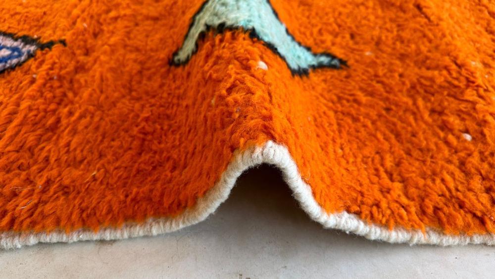 Moroccan Orange Modern Wool Rug 9.5 x 6.7 ft / 289 x 206 cm - Surcoma