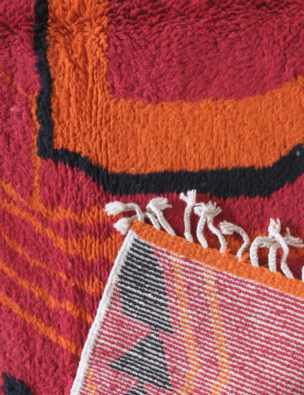 Red Moroccan Modern Wool Rug 9.8 x 8.3 ft / 298 x 254 cm - Surcoma