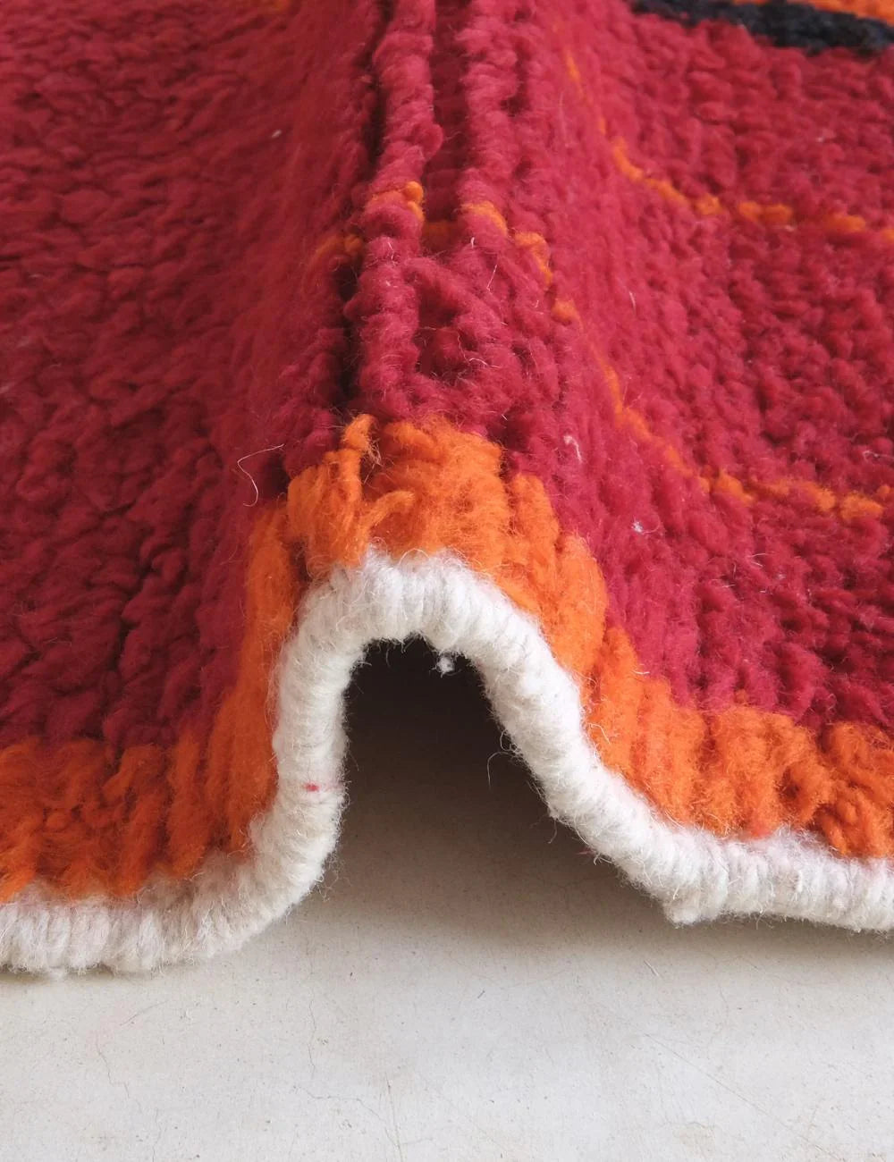 Red Moroccan Modern Wool Rug 9.8 x 8.3 ft / 298 x 254 cm - Surcoma