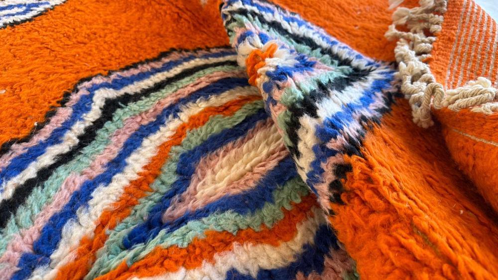 Moroccan Orange Modern Wool Rug 9.5 x 6.7 ft / 289 x 206 cm - Surcoma