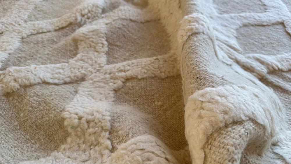 Moroccan Modern Beige Rug 9.6 x 7.4 ft / 294 x 227 cm - Surcoma