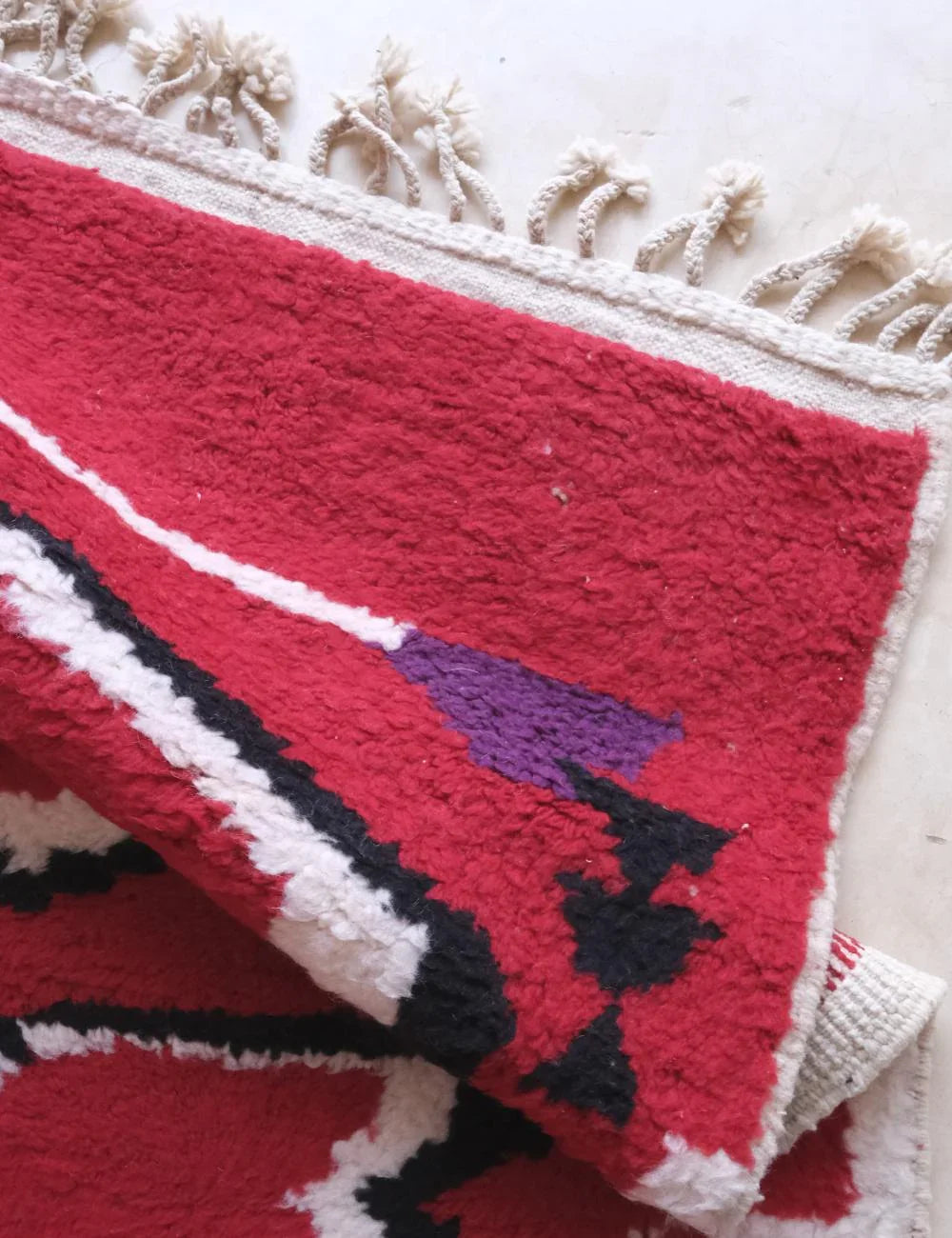 Red Moroccan Abstract Rug 9.7 x 8 ft / 295 x 245 cm - Surcoma