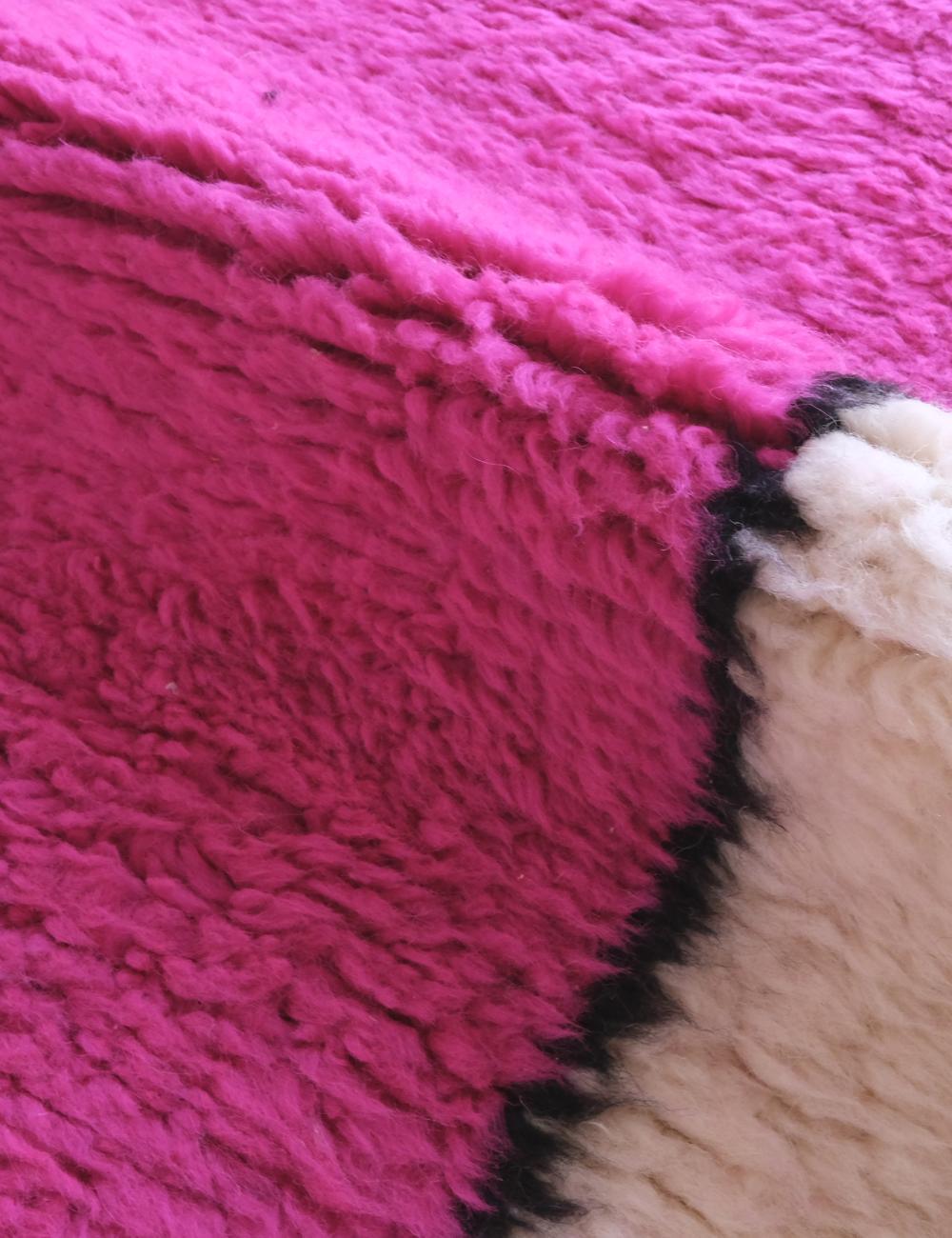 Moroccan Pink Wool Rug 9.8 x 8.3 ft / 300 x 255 cm - Surcoma