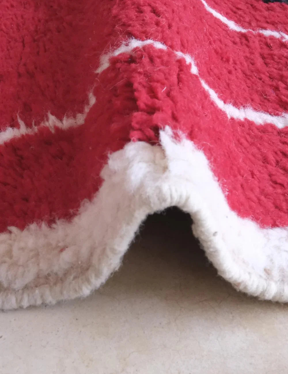 Red Moroccan Abstract Rug 9.7 x 8 ft / 295 x 245 cm - Surcoma