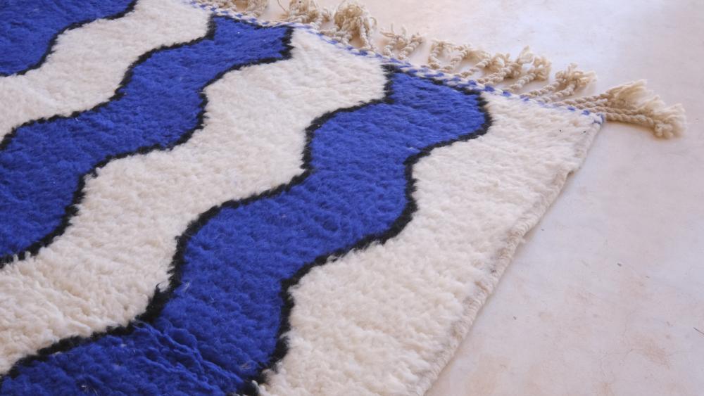 Blue Moroccan Modern Rug 9.6 x 6.5 ft / 293 x 200 cm - Surcoma