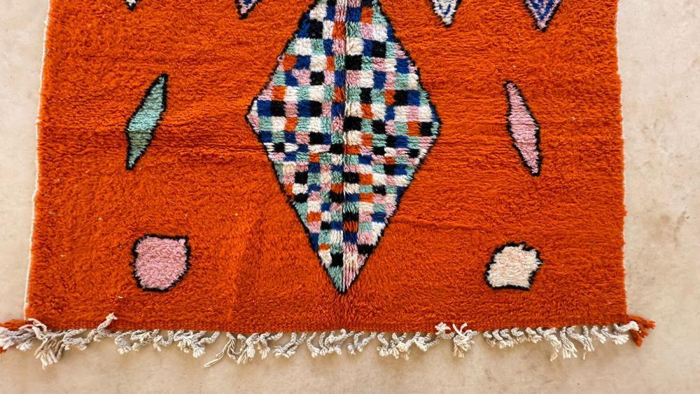 Moroccan Orange Modern Wool Rug 9.5 x 6.7 ft / 289 x 206 cm - Surcoma