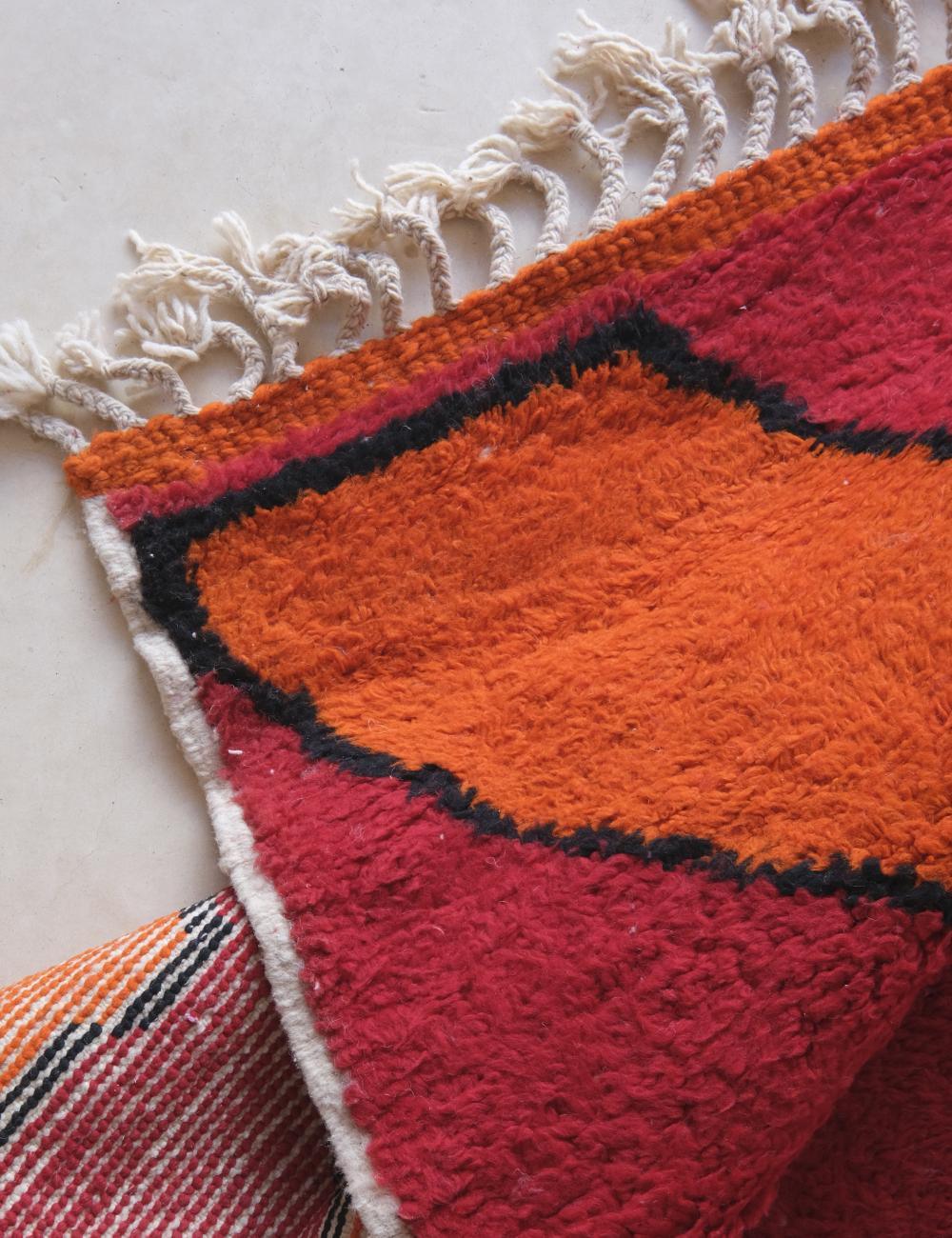 Red Moroccan Modern Wool Rug 9.8 x 8.3 ft / 298 x 254 cm - Surcoma