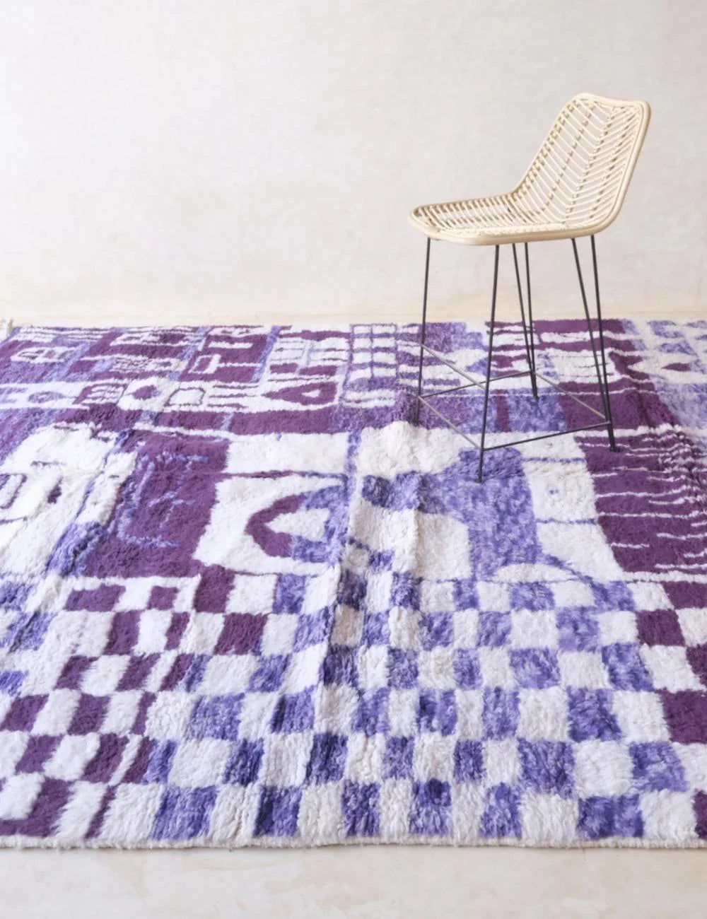 Purple Modern Moroccan Wool Rug 9.9 x 8.2 ft / 301 x 250 cm - Surcoma