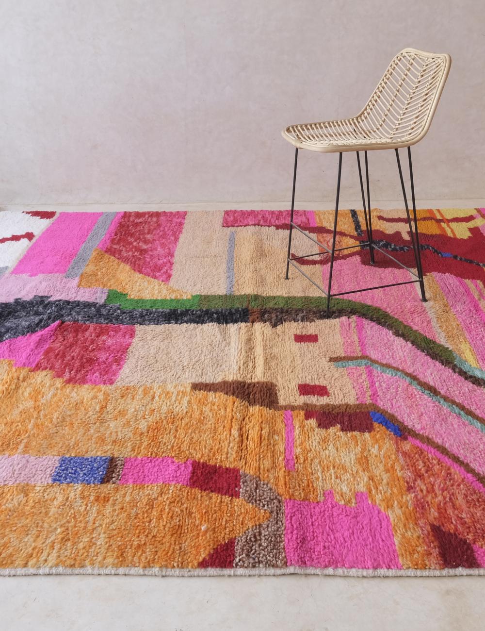 Moroccan Custom Colourful Abstract Rug - Echoes of love 38