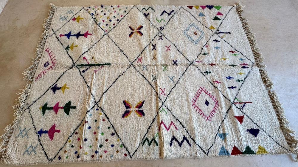 Moroccan Boujaad Modern Wool Rug 9.8 x 7.4 ft / 298 x 228 cm - Surcoma