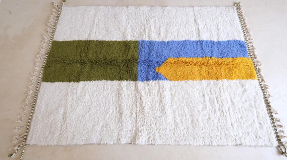 2020s Moroccan Modern Wool Rug 8 x 5.7 ft / 245 x 176 cm - Surcoma