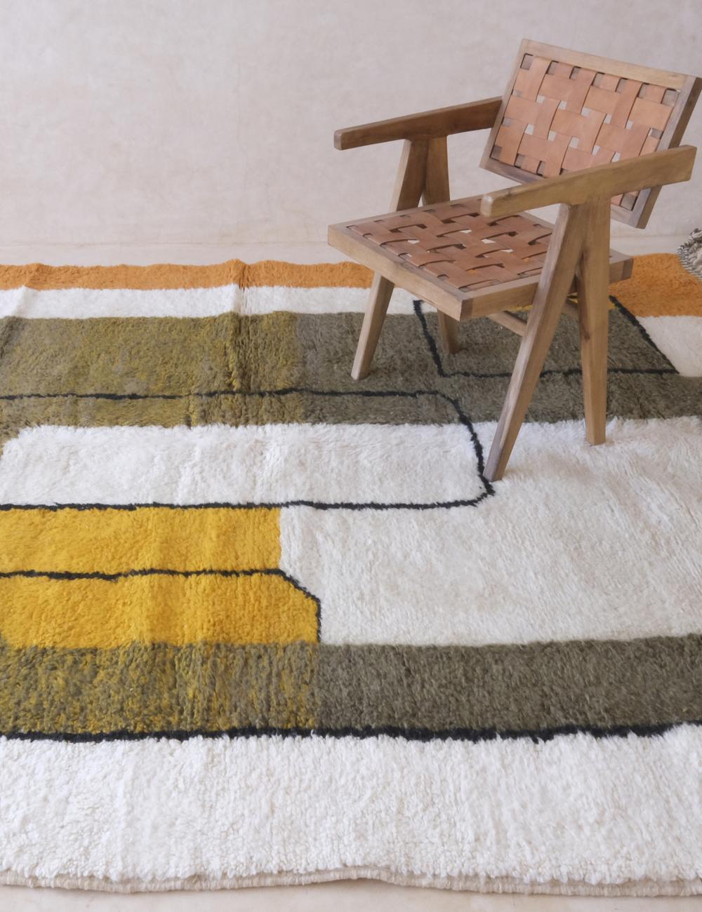 Moroccan Modern Wool Rug 9 x 7.4 ft / 273 x 227 cm - Surcoma