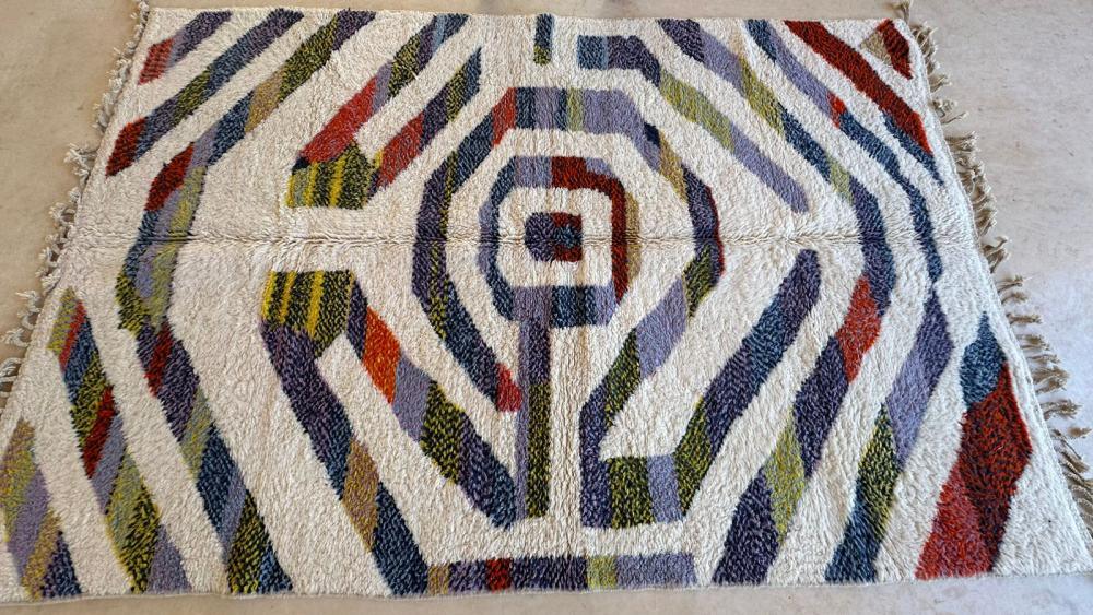 Moroccan Modern Wool Rug 9.6 x 6.4 ft / 294 x 197 cm - Surcoma