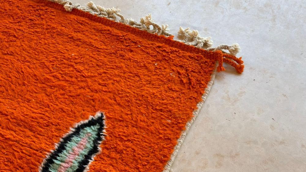 Moroccan Orange Modern Wool Rug 9.5 x 6.7 ft / 289 x 206 cm - Surcoma