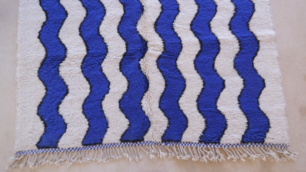 Blue Moroccan Modern Rug 9.6 x 6.5 ft / 293 x 200 cm - Surcoma