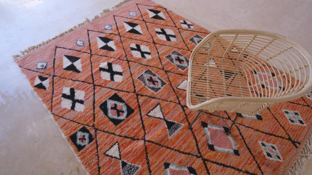 Moroccan Berber Modern Wool Rug 9.6 x 7.2 ft / 293 x 221 cm - Surcoma