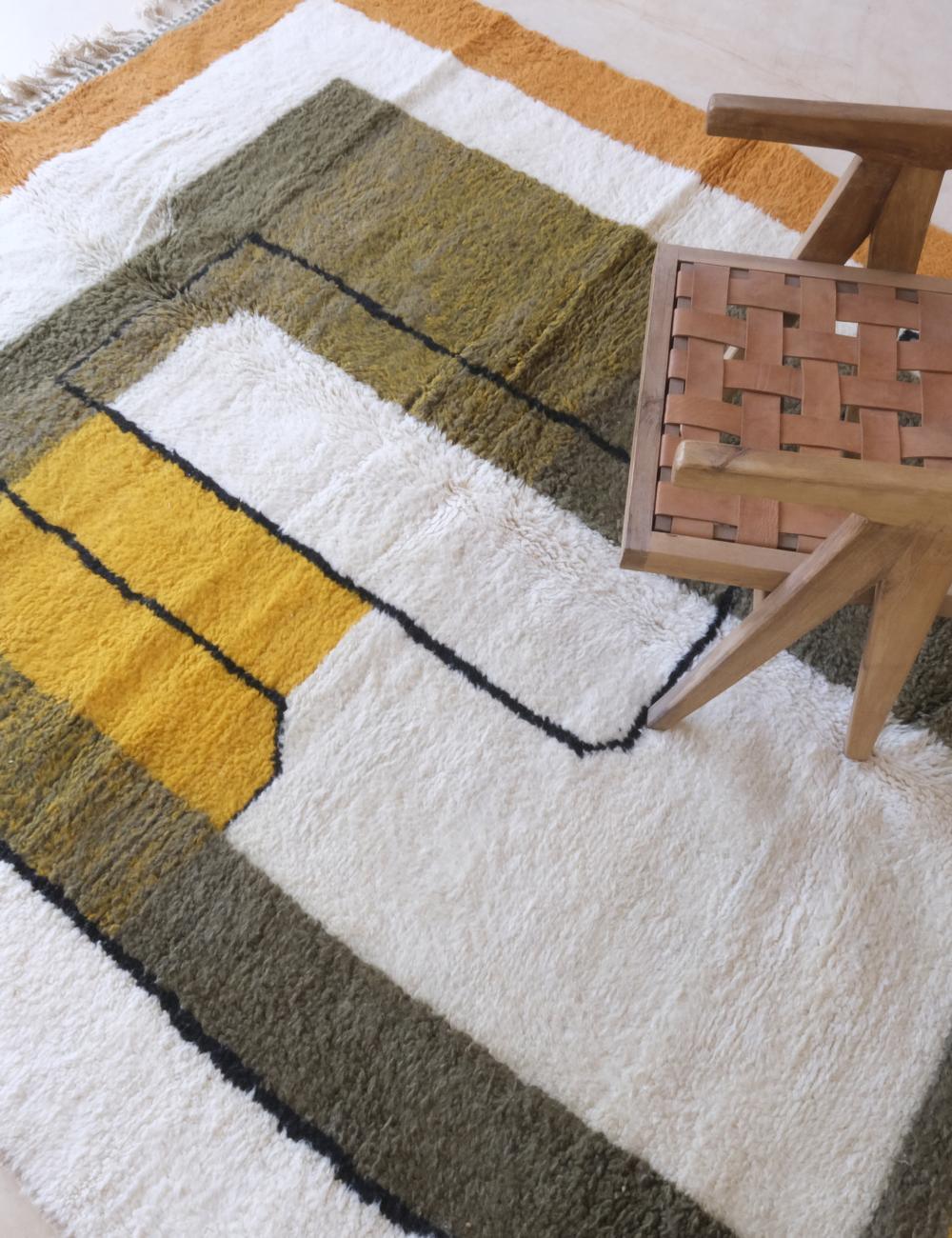 Moroccan Modern Wool Rug 9 x 7.4 ft / 273 x 227 cm - Surcoma