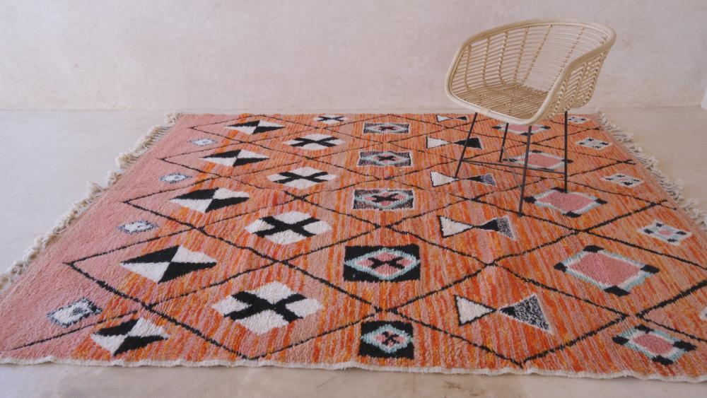Moroccan Berber Modern Wool Rug 9.6 x 7.2 ft / 293 x 221 cm - Surcoma