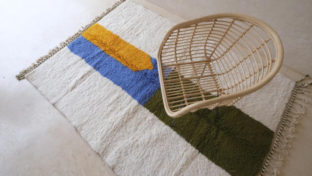 2020s Moroccan Modern Wool Rug 8 x 5.7 ft / 245 x 176 cm - Surcoma
