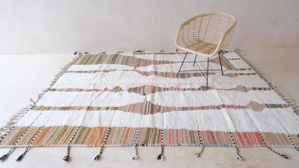 2020s Moroccan Modern Wool Rug 9.2 x 6.7 ft / 281 x 205 cm - Surcoma