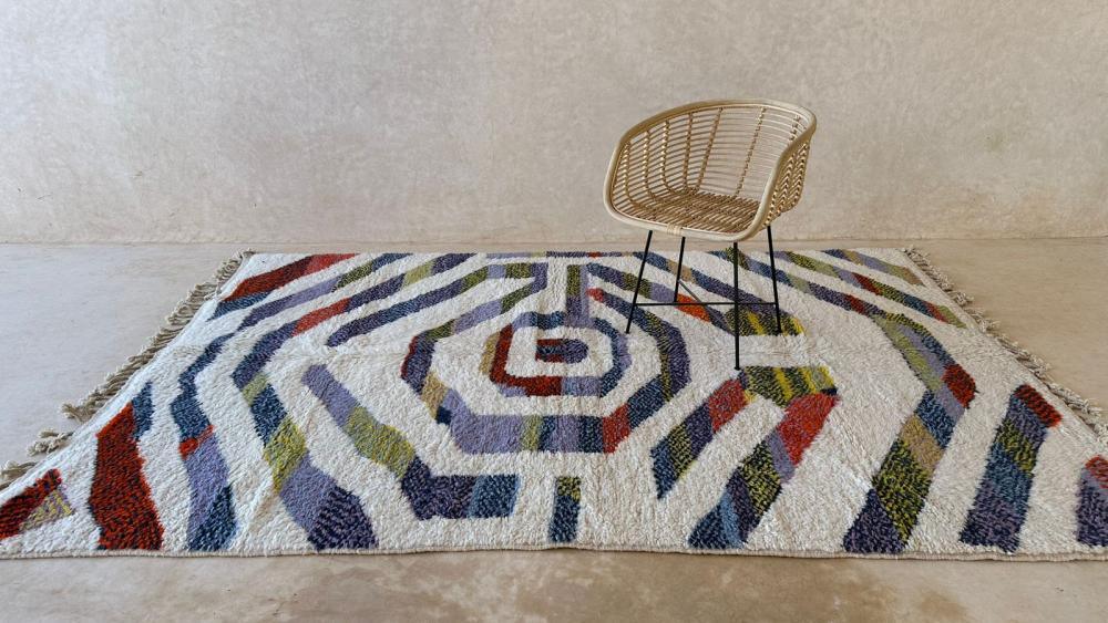 Moroccan Modern Wool Rug 9.6 x 6.4 ft / 294 x 197 cm - Surcoma