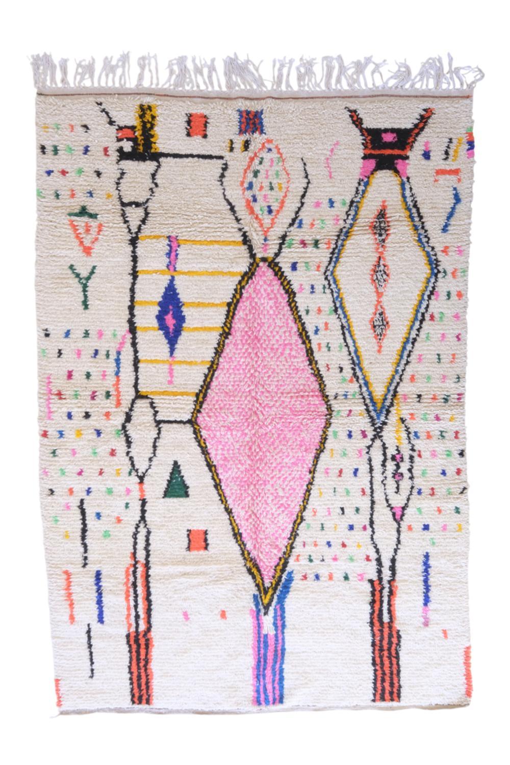 Moroccan Neon Wool Rug 10 x 6.5 ft / 304 x 198 cm - Surcoma