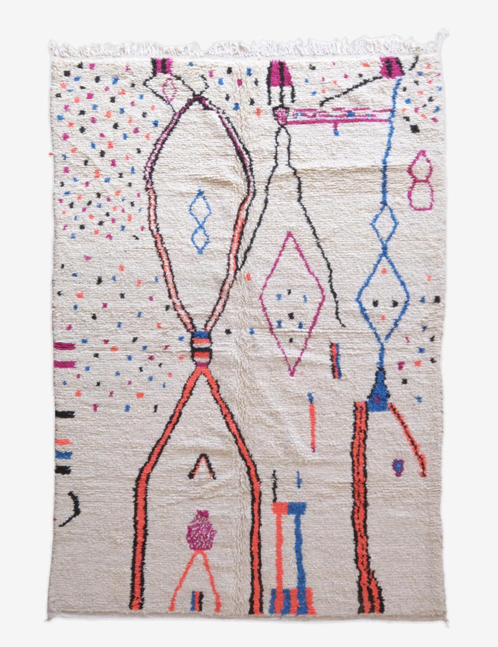 Moroccan Neon Wool Rug 10 x 6.4 ft / 306 x 195 cm - Surcoma