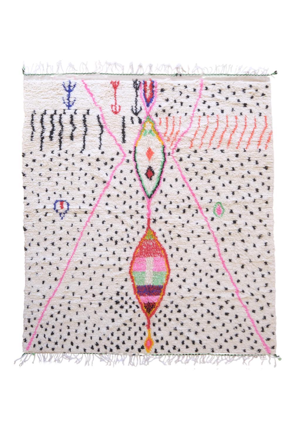 Moroccan Neon Wool Rug 8.6 x 7.1 ft / 262 x 218 cm - Surcoma