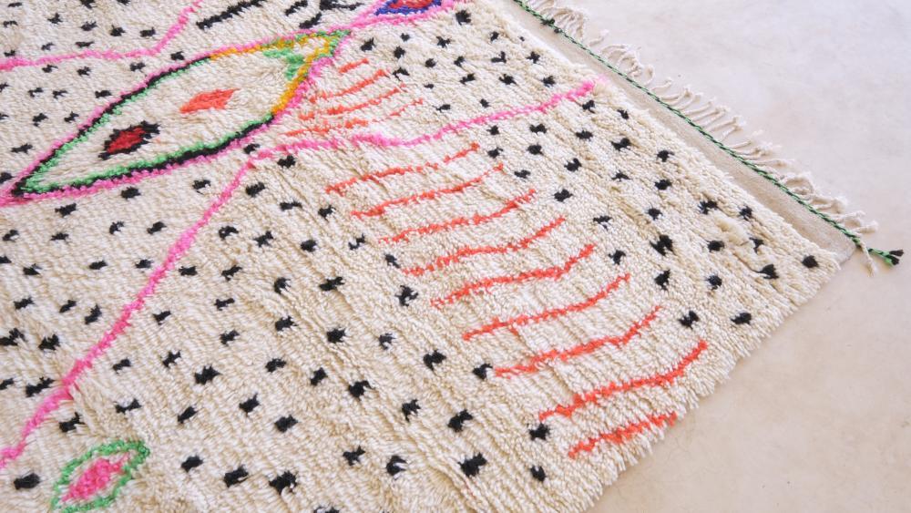 Moroccan Neon Wool Rug 8.6 x 7.1 ft / 262 x 218 cm - Surcoma