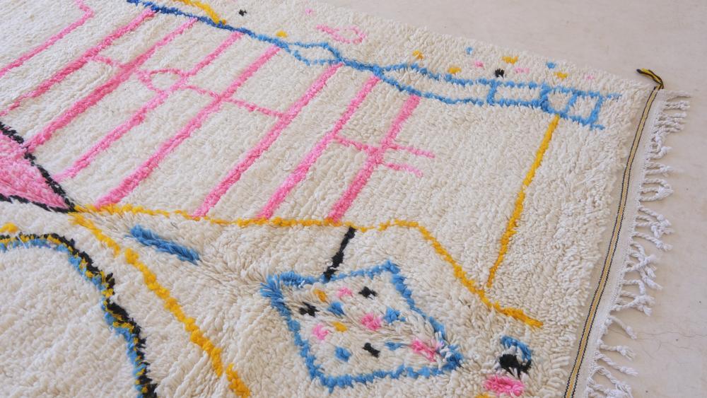 Moroccan Neon Wool Rug 10.1 x 7.7 ft / 307 x 235 cm - Surcoma