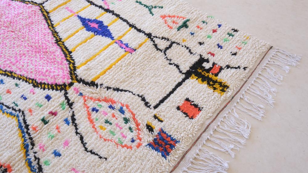 Moroccan Neon Wool Rug 10 x 6.5 ft / 304 x 198 cm - Surcoma
