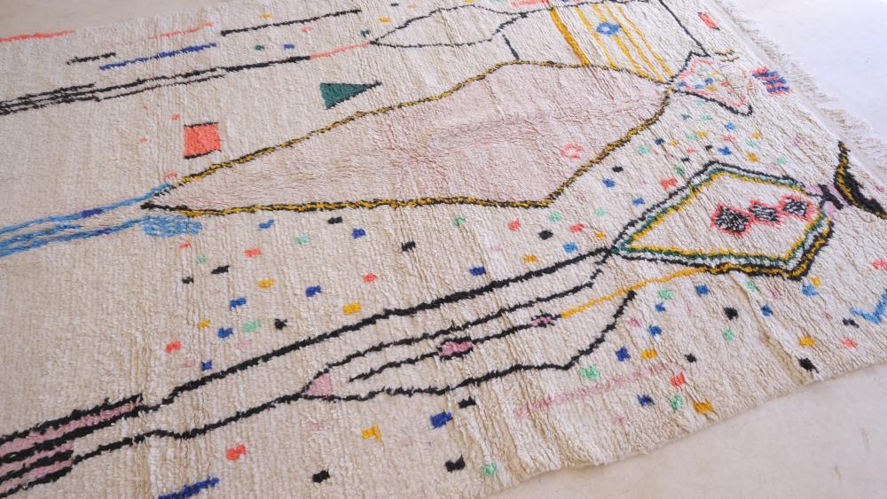 Moroccan Neon Wool Rug 10.9 x 7.7 ft / 331 x 235 cm - Surcoma